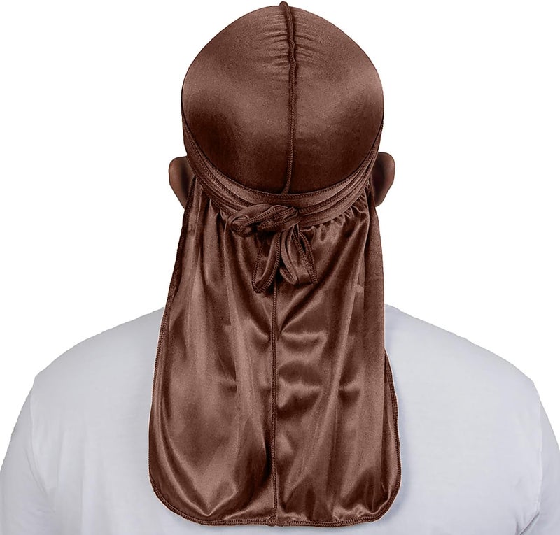 ForceWave 4PCS Silky Durags for Men Women 360 Waves with 1 Wave Cap, Silky Satin Durag Extra Long Tails - Image 3